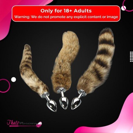 Fox Tail Brown Plated Metal Anal Plugs AD-020
