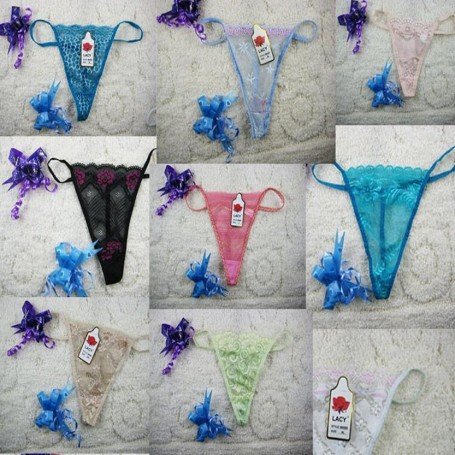 Multicolor lace g-string yarn t-shaped panties WLPT - 006